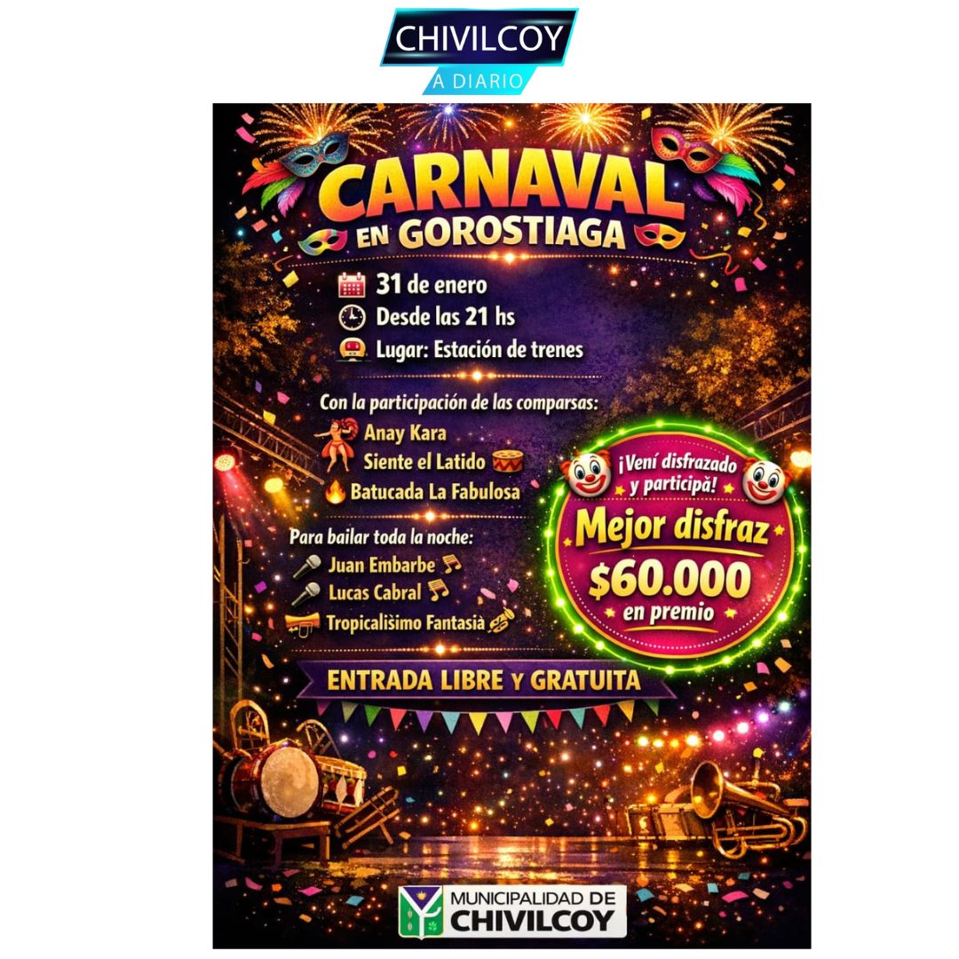 Este sábado, Gorostiaga vive una nueva noche de carnaval con entrada libre y gratuita