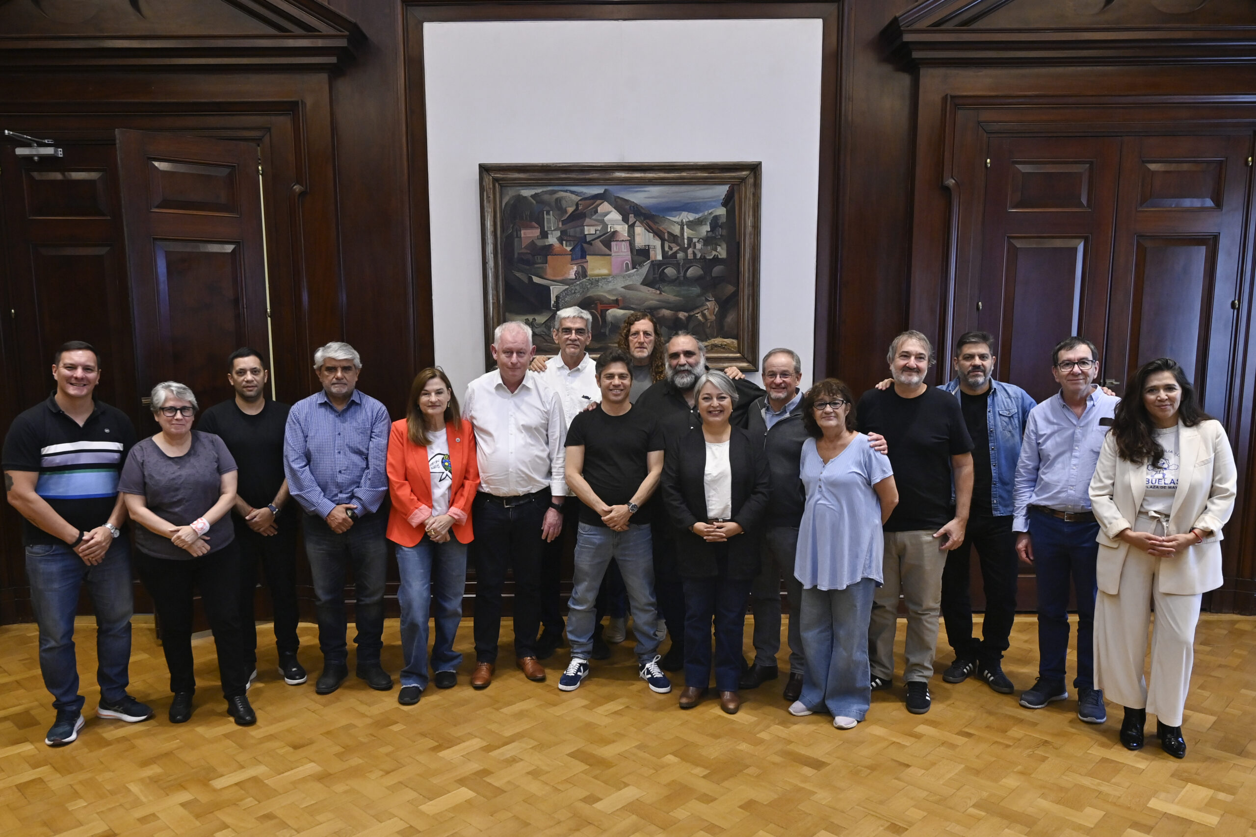 Kicillof recibió a autoridades de la Internacional de Educación y refrentes del sindicalismo global