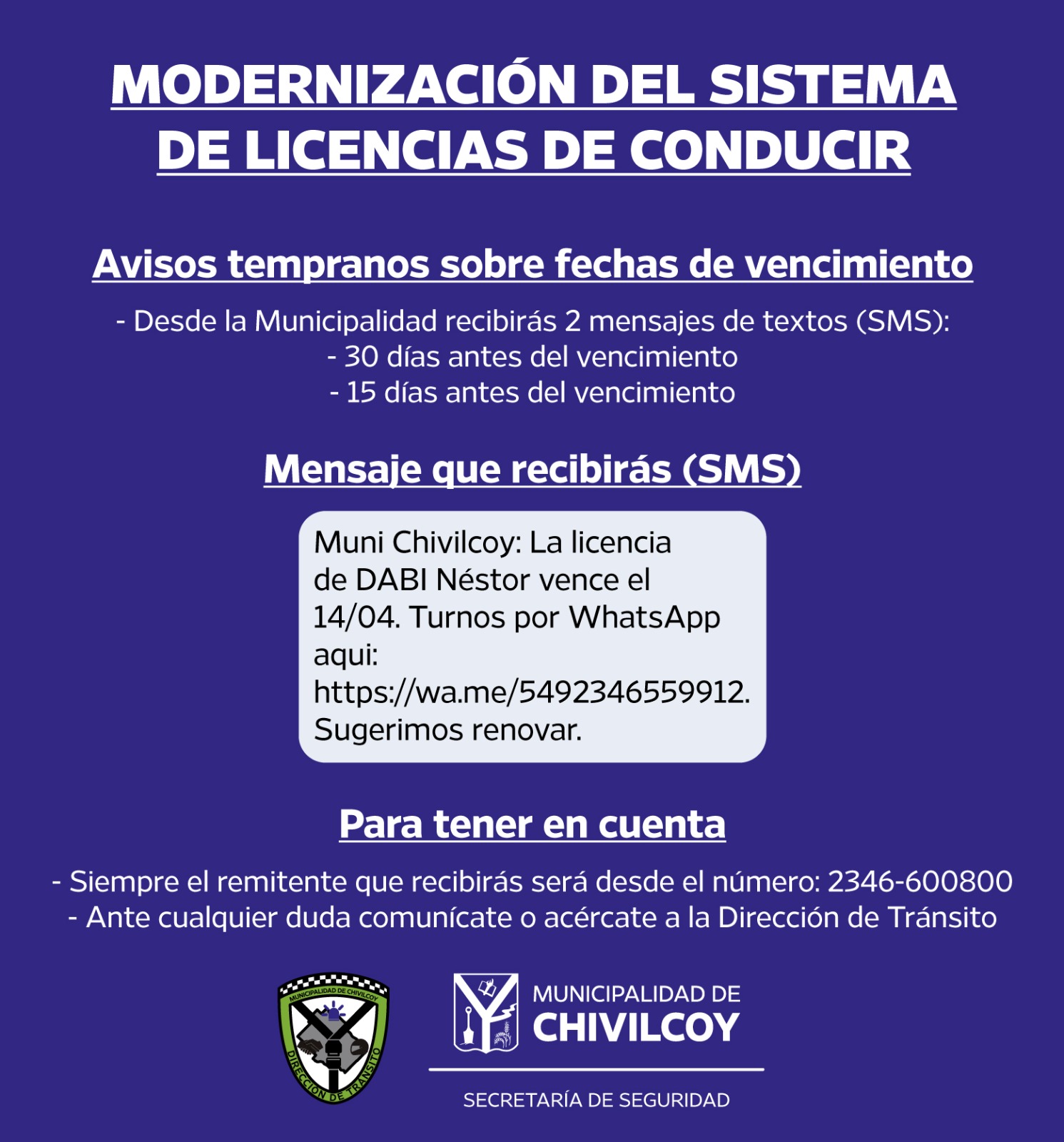 Presentaron un sistema para el control del vencimiento de licencias de conducir con el objetivo de brindar mayor comodidad a los vecinos y evitar demoras o infracciones  