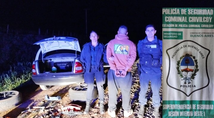 Detienen a un hombre por robo de ruedas tras una persecución en Chivilcoy