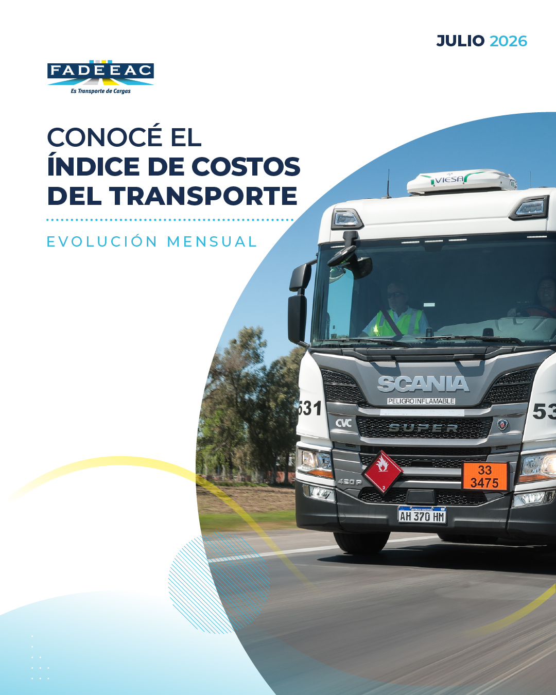 El costo del transporte de cargas subió 2,25% en julio y acumuló un alza de 25% en sietemeses