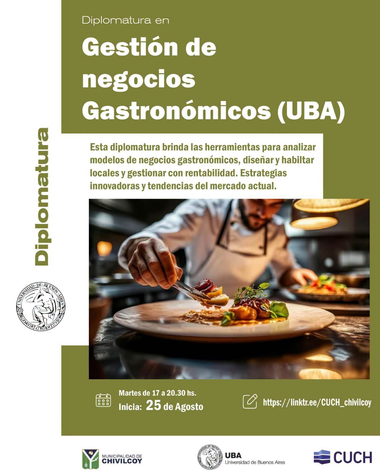 Últimos días para inscribirse a la Diplomatura en Gestión de Negocios Gastronómicos