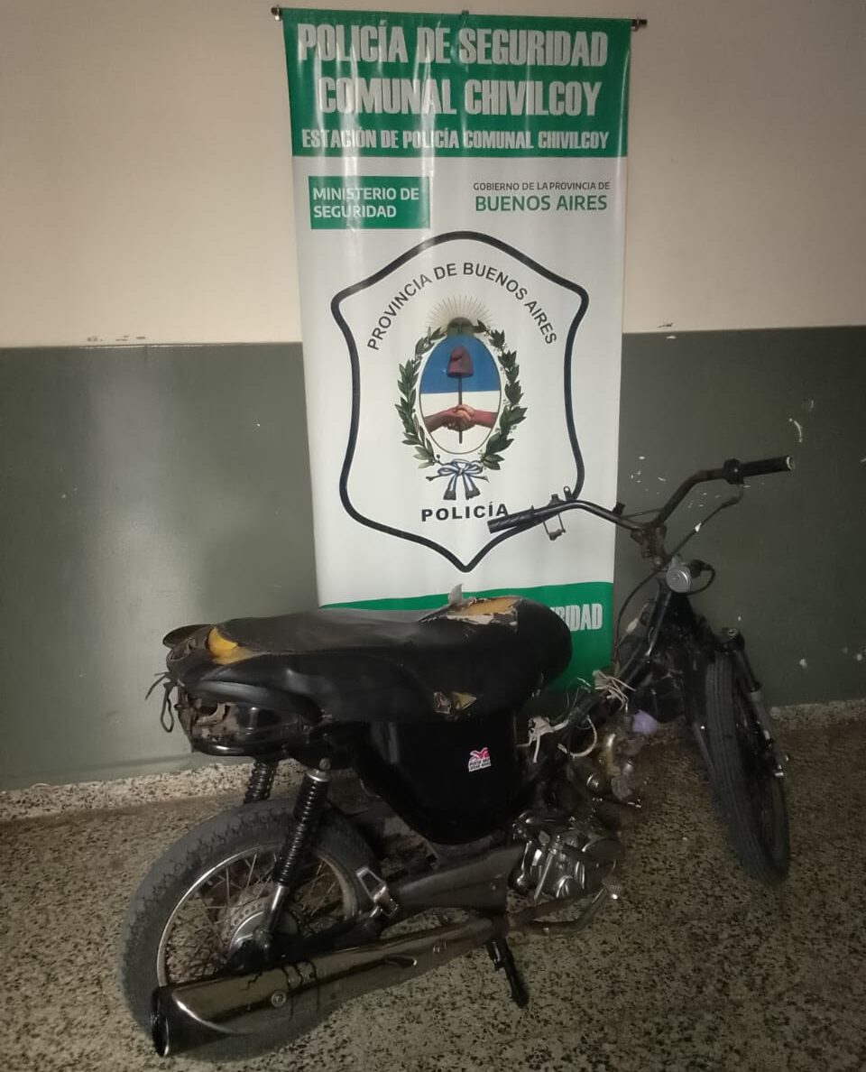 Recuperaron una moto robada y aprehendieron a un menor en Chivilcoy